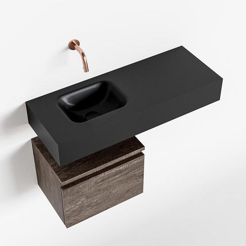 MONDIAZ ANDOR 40cm toiletmeubel dark brown. LEX 80cm, Doe-het-zelf en Verbouw, Sanitair, Bad, Nieuw, Ophalen of Verzenden