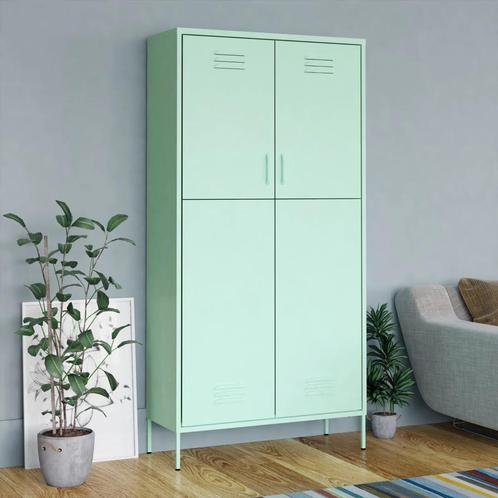 vidaXL Kledingkast 90x50x180 cm staal mintkleurig, Huis en Inrichting, Kasten | Kledingkasten, Nieuw, Verzenden