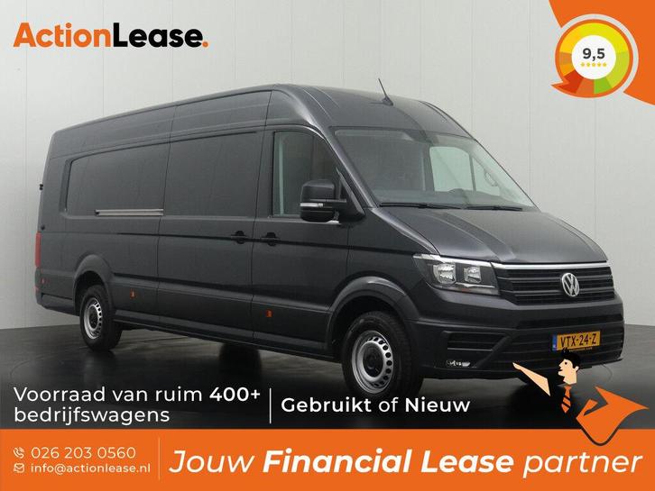 Volkswagen Crafter L5 H3 2023 €412 per maand, Auto's, Bestelauto's, Dealer onderhouden, Lease, Zwart, Automaat, Financial lease