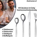 RVS Bestekset 24-Delig Vaatwasmachinebestendig, Huis en Inrichting, Keuken | Bestek, Verzenden, Nieuw