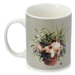 Beker Kat in Plantpot - Kim Haskins - Porselein - Groen - 30, Ophalen of Verzenden, Nieuw