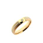 Tricolor gouden gematteerde ring | Diamant 0,03 ct., Sieraden, Tassen en Uiterlijk, Ringen, Goud, Gebruikt, Verzenden, Overige kleuren