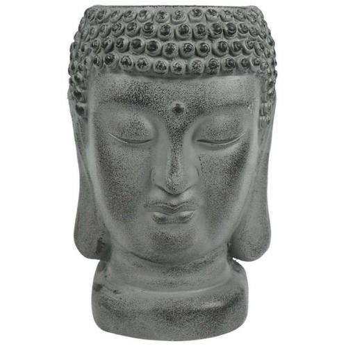 Bloempot Boeddha van steen 29 cm - Zwart, Tuin en Terras, Bloempotten, Nieuw, Overige materialen, Verzenden