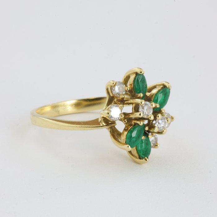 Cocktailring - 18 karaat Geel goud Diamant (Natuurlijk, Sieraden, Tassen en Uiterlijk, Antieke sieraden