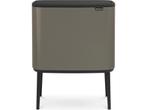 Brabantia Bo Touch Bin Prullenbak - 36 liter - Platinum, Verzenden, Zo goed als nieuw