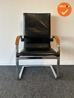 Ahrend vergaderstoel - Zwart leer - Hoge rug - Chroom, Vergader- of Presentatieruimte, Ophalen of Verzenden, Gebruikt, Stoel