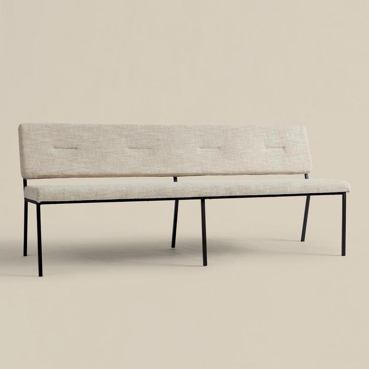 *WOONWINKEL* PEPP Interiors Soho Bankje Eetkamer Zandkleur 1, Huis en Inrichting, Banken | Bankstellen, Nieuw, Stof, Verzenden