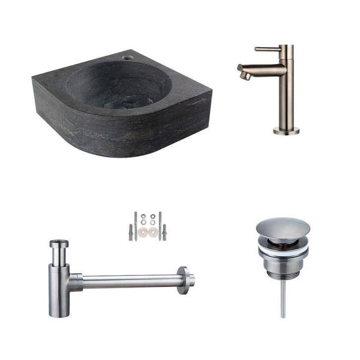 Sani Royal Fonteinset Hardstenen Rondo met Kraan,, Doe-het-zelf en Verbouw, Sanitair