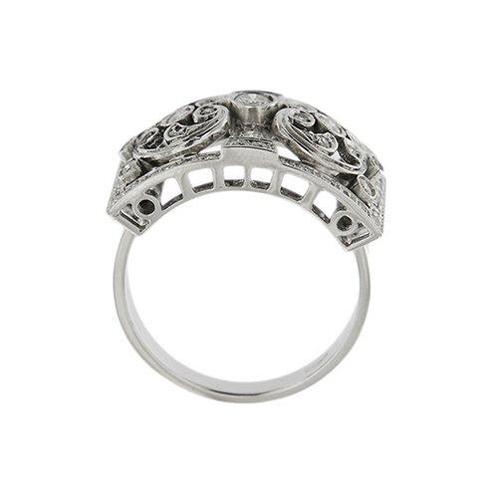Statement ring - 18 karaat Witgoud Diamant (Natuurlijk), Sieraden, Tassen en Uiterlijk, Antieke sieraden