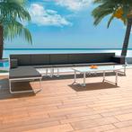 vidaXL 5-delige Loungeset textileen aluminium zwart, 5 zitplaatsen, Verzenden, Loungeset, Nieuw