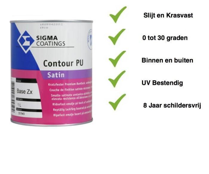 Sigma Contour PU Satin - RAL 9010 - 2,5 liter - Vergelijk..., Doe-het-zelf en Verbouw, Verf, Beits en Lak, Lak, Overige kleuren