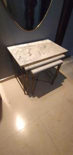Set bijzettafels (3) - Carrara marmer - Stapelbare, Antiek en Kunst