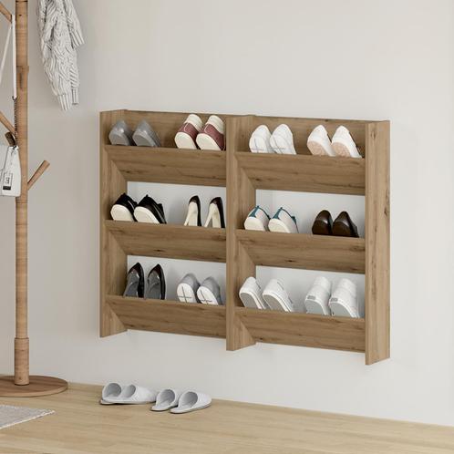 vidaXL Wand Schoenenkasten met plank Anders met opslag 2 pcs, Huis en Inrichting, Kasten | Schoenenrekken, Nieuw, Verzenden
