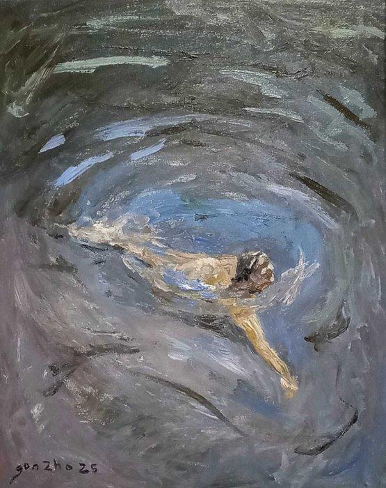 GONZHO - Azul (No reserve), Antiek en Kunst, Kunst | Schilderijen | Modern