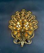 Wandkandelaar - Exquise Vintage Messingen Pauwen Wandlamp, Nieuw