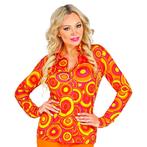 Disco 70S Blouse Oranje Dames Bubbels, Kleding | Dames, Carnavalskleding en Feestkleding, Verzenden, Nieuw