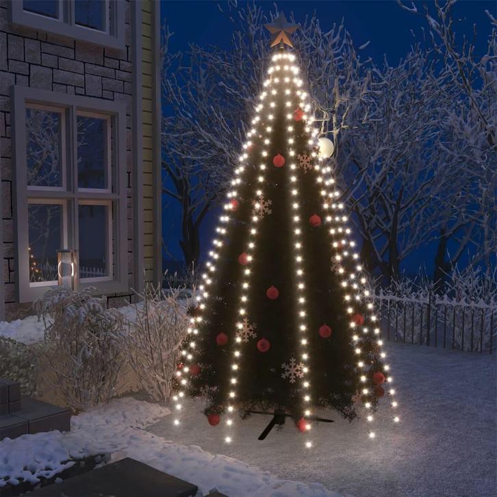 vidaXL Kerstboomverlichting met 250 LEDs koudwit net 250 cm, Tuin en Terras, Buitenverlichting, Nieuw, Verzenden