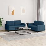 vidaXL 2-delige Loungeset fluweel blauw, Huis en Inrichting, Banken | Bankstellen, Verzenden, Nieuw, Vierpersoons of meer, Stof