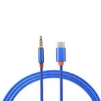 USB-C Type C Male naar Audio Jack 3.5mm Male Blauw, Nieuw, Verzenden