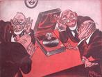 Spotprent over buitenlandse radio (lijst optie, Lithos), Antiek en Kunst, Verzenden