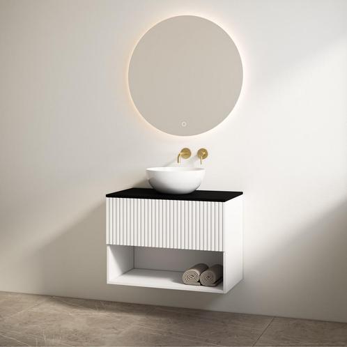 Badmeubelset Best Design Rigatti 60 cm Mat Wit + Zwart Mat, Doe-het-zelf en Verbouw, Sanitair, Bad, Nieuw, Ophalen of Verzenden