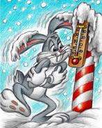 Joan Vizcarra - 1 Fine Art Giclée - Bugs Bunny Freezing at, Nieuw