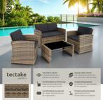 tectake® Wicker tuinloungeset - Tuinset met 2-zitsbank - 2 f, Huis en Inrichting, Verzenden, Zo goed als nieuw