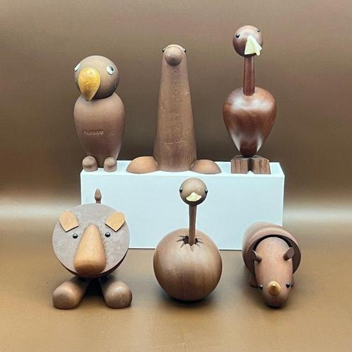 Senshukai  - Speelgoed meubels 6 Vintage wooden animals, Antiek en Kunst, Curiosa en Brocante