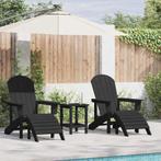 vidaXL Tuin Lounge Meubels 2 pcs Zwart 74 x 82 x 90cm, Tuin en Terras, Tuinstoelen, Verzenden, Nieuw, Kunststof