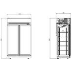 Koelkast 2 Glasdeuren 1000L INS-1000R, Gebruikt, Koelen en Vriezen