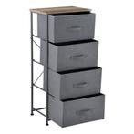 Commode met lades niet-geweven textiel 95x45x30 grijs hout, Huis en Inrichting, Verzenden, Nieuw