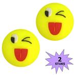 Fako Bijoux® - Tennisdemper - Emoji - Knipoog - 2 Stuks, Nieuw, Verzenden