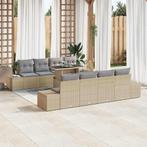 vidaXL Tuin Sofa Set met kussen met opslag 9 pcs Beige en, Tuin en Terras, Tuinsets en Loungesets, Verzenden, Nieuw, Rotan