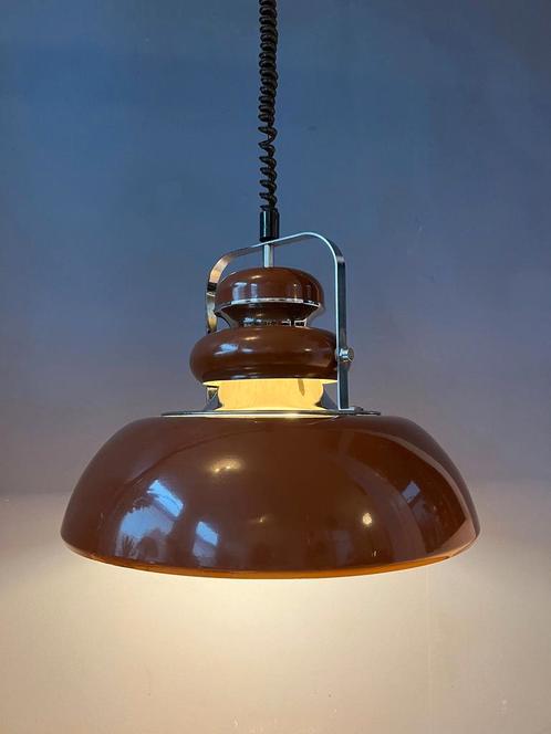 Brown Mid Century Anvia Space Age Pendant Lamp, Huis en Inrichting, Lampen | Hanglampen, Nieuw, Ophalen of Verzenden