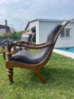Fauteuil (2) - Hout, Leder