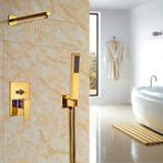 Gouden inbouw stortdouche inclusief goudkleurige handdouche, Doe-het-zelf en Verbouw, Sanitair, Verzenden, Nieuw