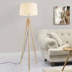 Staande lamp Tomar vloerlamp 153 cm E27 houtkleurig en wit, Huis en Inrichting, Verzenden, Nieuw
