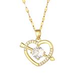18K gold plated Stainless steel Hearts necklace, Intensity, Verzenden