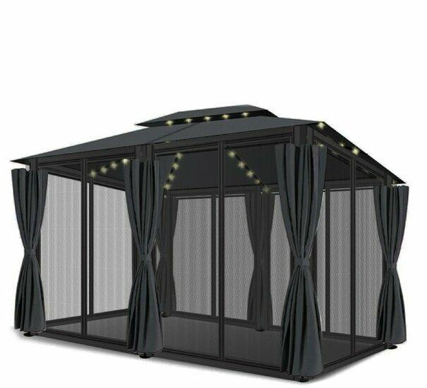 Partytent - 4x3 - Waterdicht Dak - Wanden - Antraciet - S..., Tuin en Terras, Overige Tuin en Terras, Verzenden