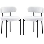 TRUUSK Set van 2 Eetkamerstoelen - Fleece Bekleding - Gestof, Huis en Inrichting, Verzenden