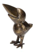 sculptuur, 3 Grappige vogeltjes - 12 cm - Brons, Antiek en Kunst