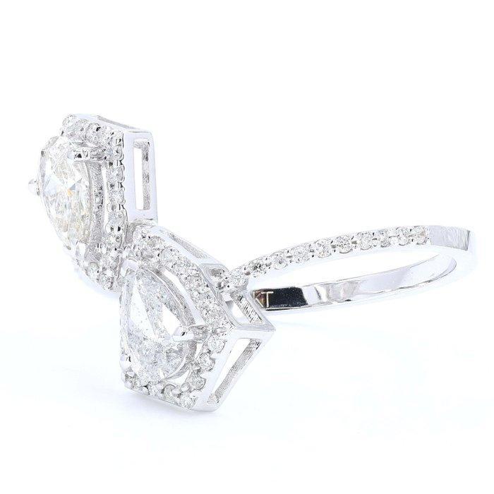 Statement ring - 14 karaat Witgoud - 0.71ct. tw. Diamant, Sieraden, Tassen en Uiterlijk, Antieke sieraden