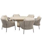 Hampton Florence low dining tuinset 160xH69 cm rond 7 delig, Ophalen of Verzenden, Nieuw