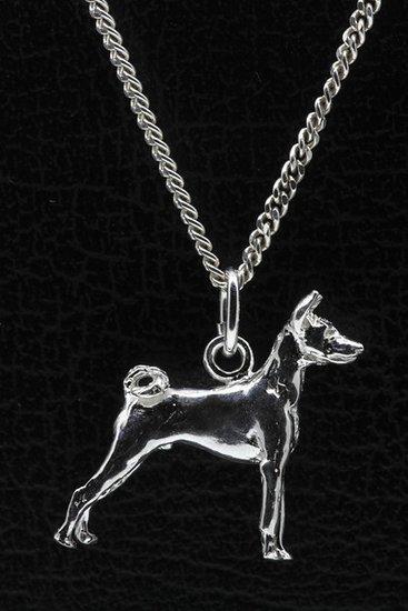 Zilveren Basenji ketting hanger - groot, Sieraden, Tassen en Uiterlijk, Kettinghangers, Verzenden