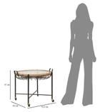 SALONTAFEL CEBU MET GLAS EN PUTTEN CM 70,5X65X57, Huis en Inrichting, Tafels | Sidetables, Ophalen of Verzenden, Nieuw