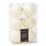 Kerstballen set | Decoris | Ø 8 cm | 6 stuks  (Wit), Diversen, Verzenden, Nieuw