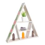 Houten Altaar Edelsteenkast Piramide Bloemen Indonesie, Huis en Inrichting, Woonaccessoires | Overige, Verzenden, Nieuw