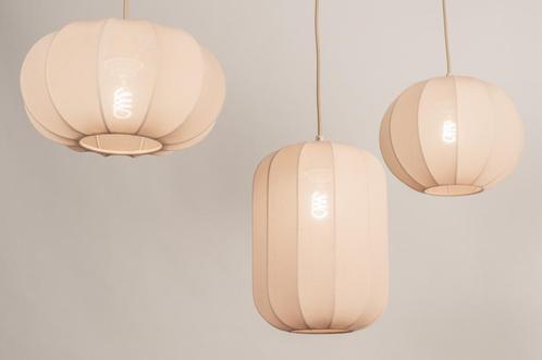 Rietveld Hanglampen - Beige, Zand - Stof, Metaal, Huis en Inrichting, Lampen | Hanglampen, Verzenden