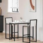 vidaXL Tafel Wit 100 x 50 x 77 cm Engineered hout en staal, Verzenden, Nieuw, Overige houtsoorten, 50 tot 100 cm