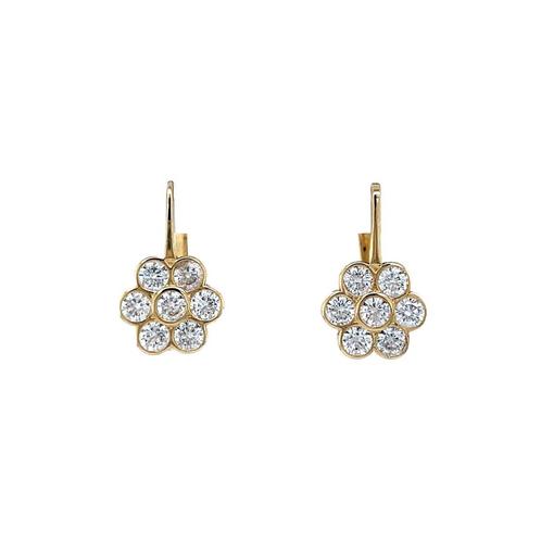 Gouden oorsieraden met zirkonia 14 karaat, Sieraden, Tassen en Uiterlijk, Oorbellen, Wit, Zo goed als nieuw, Goud, Verzenden
